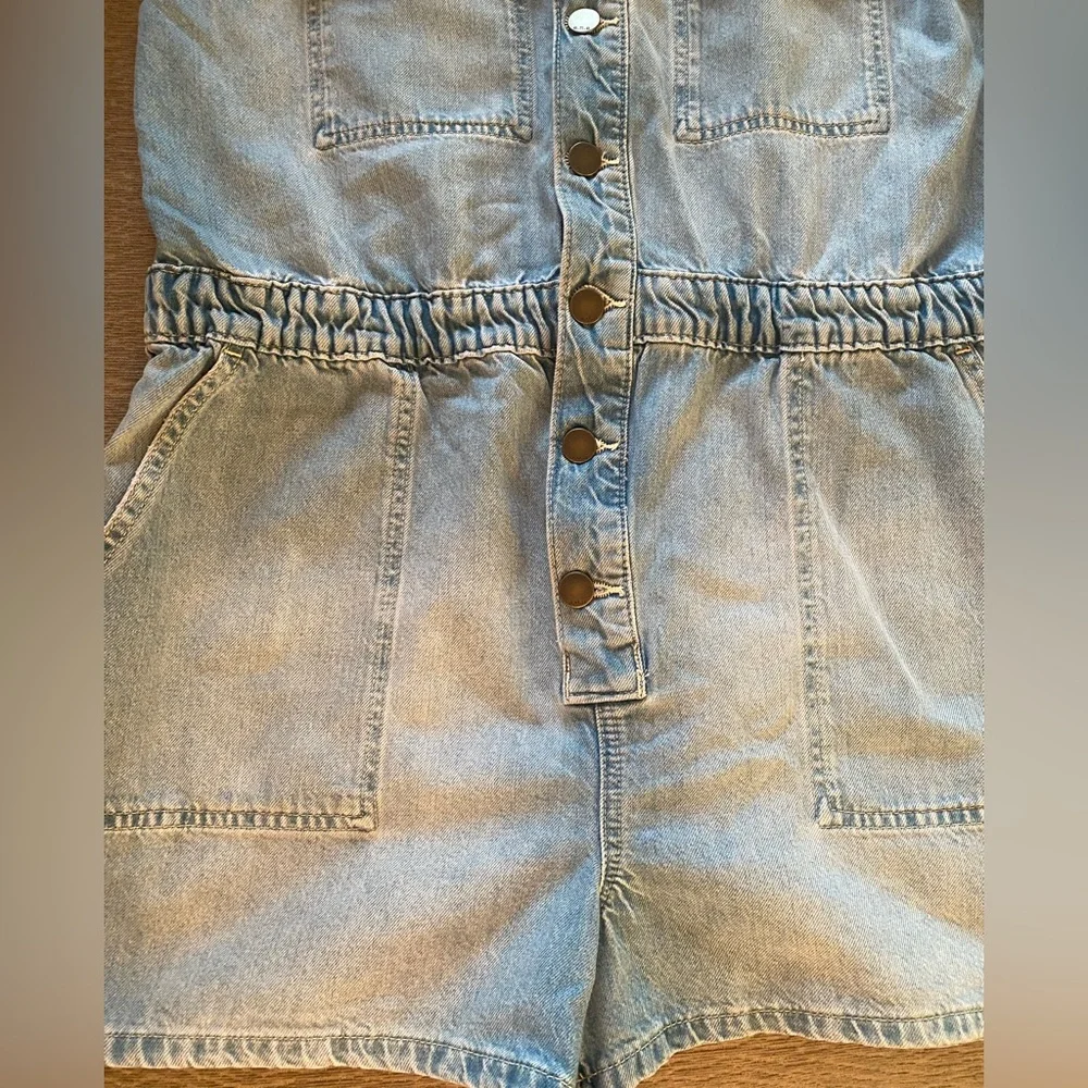 ANA Denim Sleeveless Romper - Size L - EUC